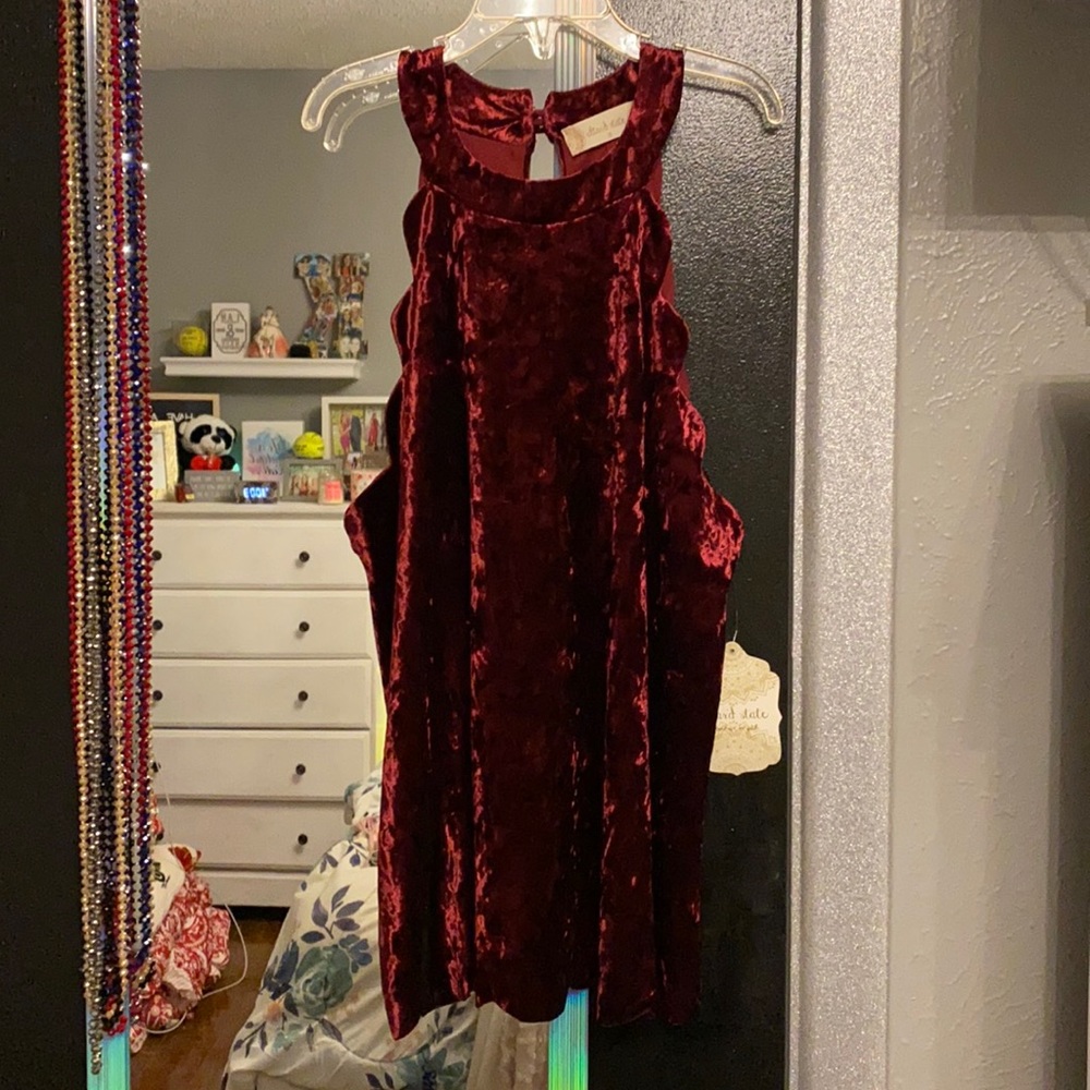 Red velvet top